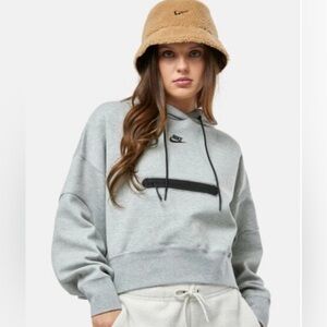 Womens Nike Sportwear Tech fleece oversized crop pullover hoodie XS